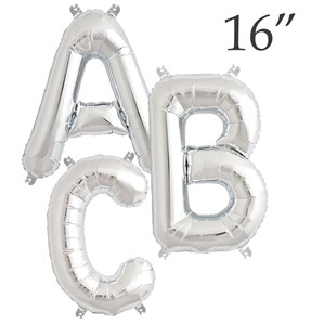 16" Silver Letter Foil Balloons