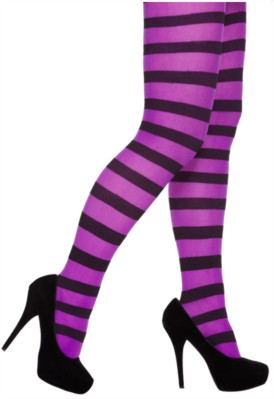Black & Purple Stripy Tights