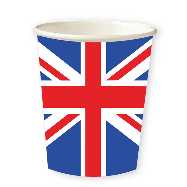 Union Jack Flag 250ml Paper Cups 8pk
