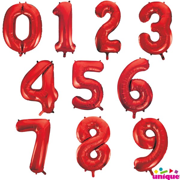 Unique Party Red 34" Foil Number Balloons