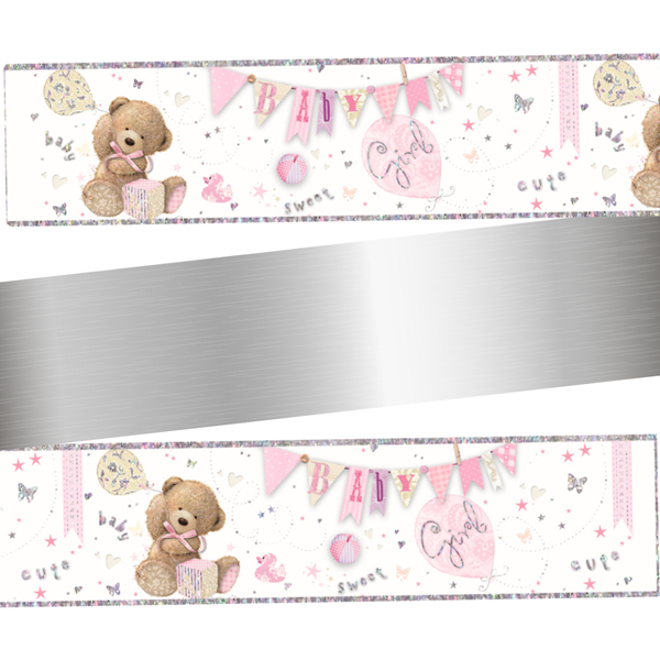 NEW Baby Girl Holographic Foil Banner 9ft
