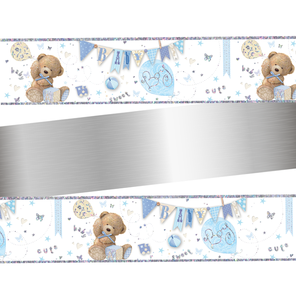 NEW Baby Boy Holographic Foil Banner 9ft