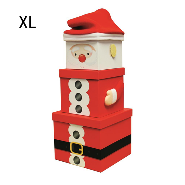 Santa Claus Christmas XL Plush Gift Box 3pce