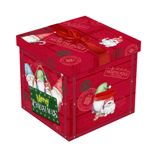 Christmas Gonk Square Gift Box 28cm