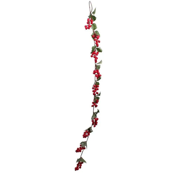 Red Berry and Holly Leaves Garland 3ft (91cm)
