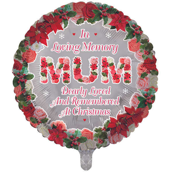 Christmas Mum Remembrance 18" Round Foil Balloon