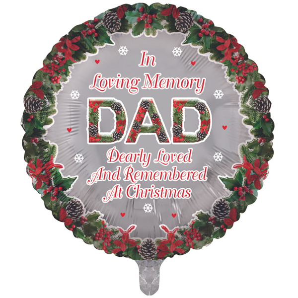 Christmas Dad Remembrance 18" Round Foil Balloon