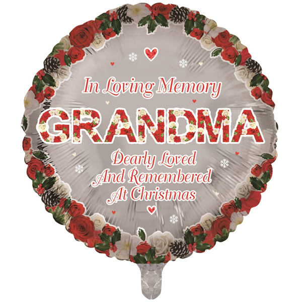 Christmas Grandma Remembrance 18" Round Foil Balloon