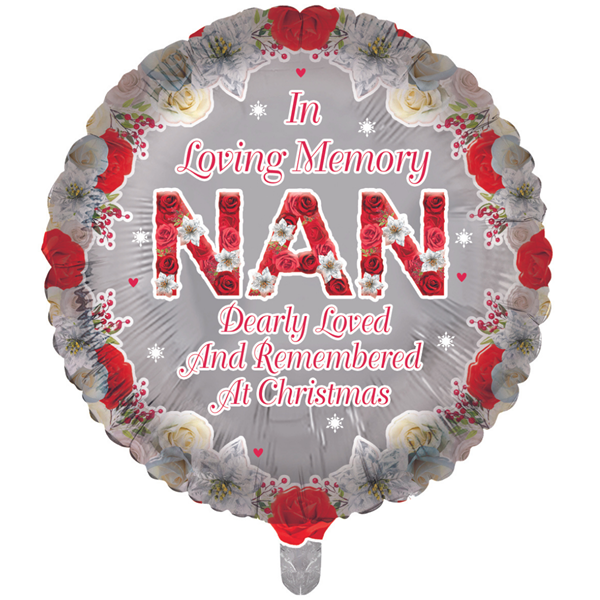 Christmas Nan Remembrance 18" Round Foil Balloon