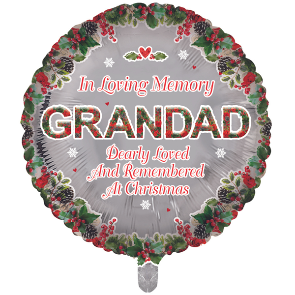 Christmas Grandad Remembrance 18" Round Foil Balloon