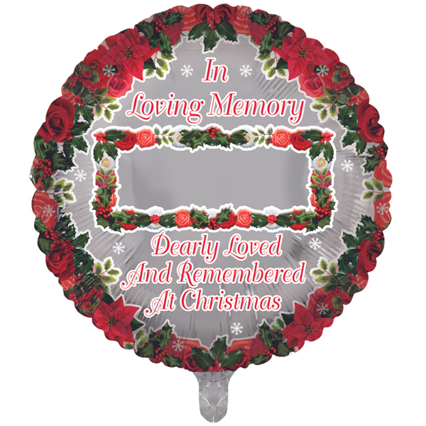 Christmas Personalise Remembrance 18" Round Foil Balloon