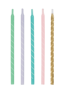 Tall 5" Assorted Pastel Spiral Cake Candles 12pk