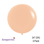 Sempertex Peach Blush 24" (2ft) Latex Balloons 3pk