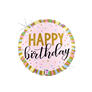 NEW Grabo Happy Birthday Pastel Birthday Stripes 18" Foil Balloon