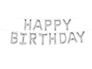 Happy Birthday Silver Foil Letter Balloon Banner
