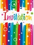 Rainbow Ribbons Party Invitations & Envelopes 8pk