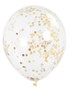 Clear 12" Latex Balloons With Gold Confetti 6pk