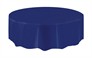 Navy Blue Round Plastic Tablecover 84"