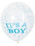It's a Boy Baby Shower 12" Latex Confetti Balloons 6pk