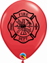 Red Fire Truck & Badge 11" Latex Balloons 25pk