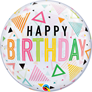 Happy Birthday Triangles 22" Bubble Balloon