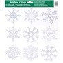 Glitter Snowflake Window Clings 9pk