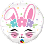 Easter Bunny Face 18" Round Foil Balloon