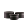 Small Round Black Hat Boxes With Cream Trim 3pk