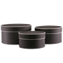 Large Round Black Hat Boxes With Cream Trim 3pk