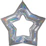 Silver Glitter Holographic Linky Star 48" Foil Balloon